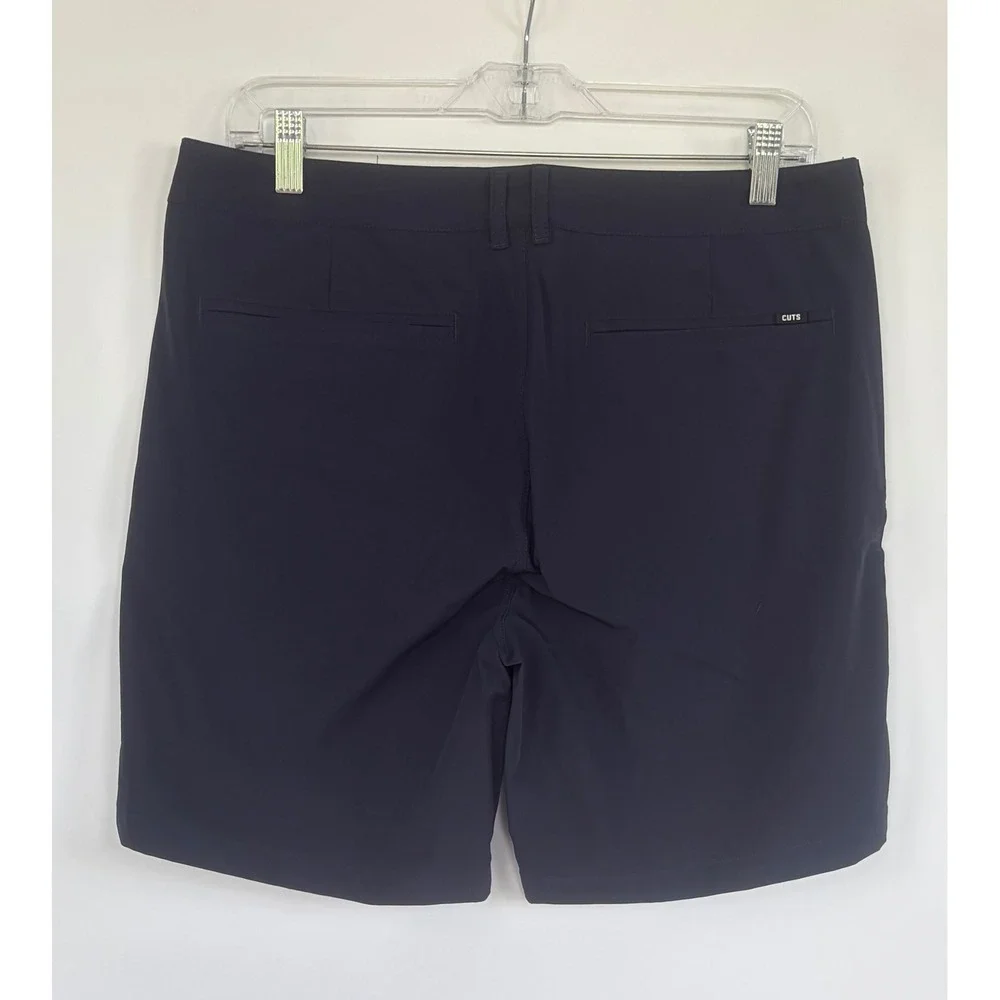 Cuts Clothing Men Navy Blue Tech Short Size 30 Flat Front Performance Active New